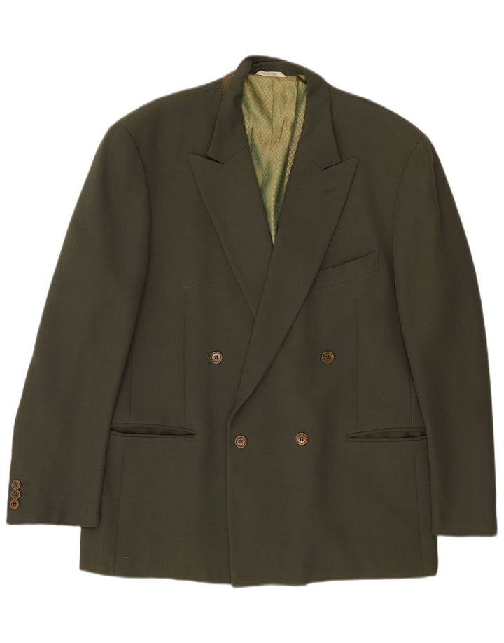 Jaqueta blazer masculina Mille Miglia com peito duplo Reino Unido 40 verde grande