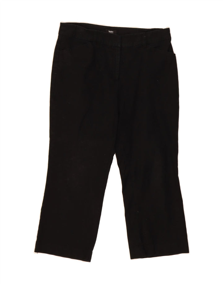 MOSSIMO Womens Straight Cropped Trousers US 12 Large W34 L24 Black Cotton Vintage Mossimo and Second-Hand Mossimo from Messina Hembry 