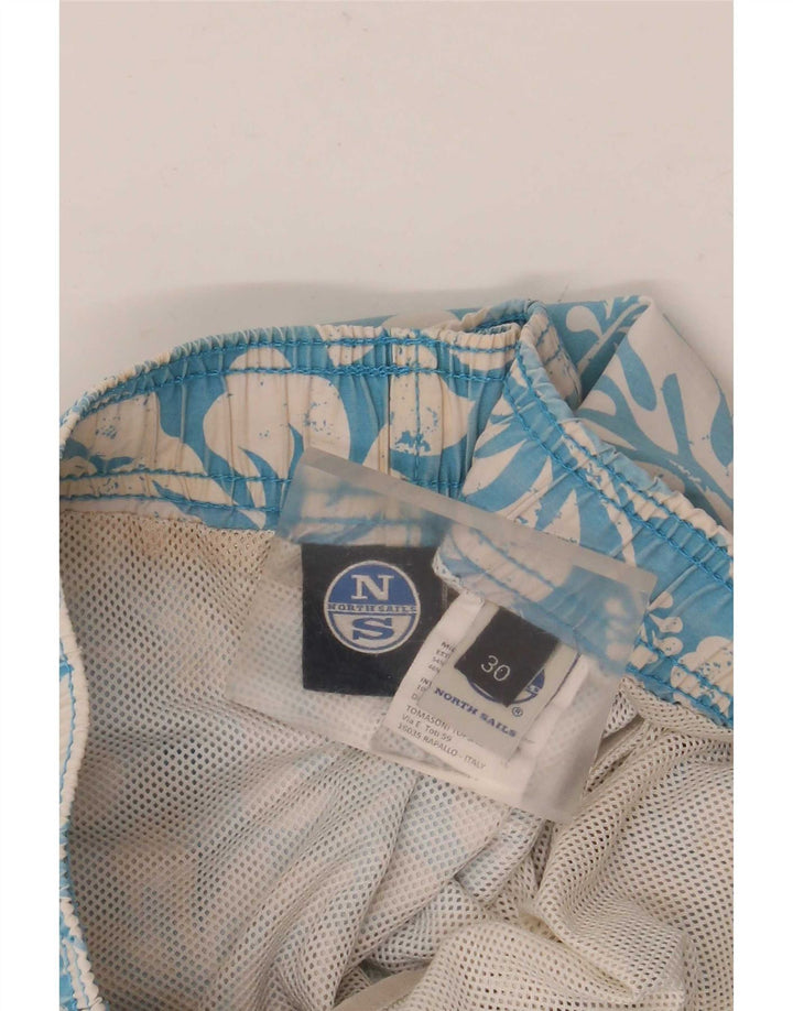 Shorts de natação masculino North Sails médio azul floral algodão