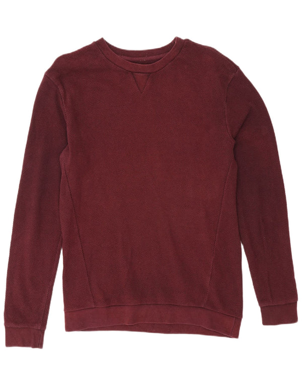 Zara Moletom Masculino Jumper Médio Algodão Borgonha