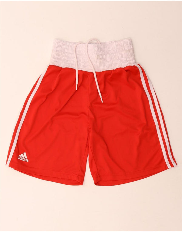 Shorts esportivos femininos Adidas UK 0 2XS vermelho colorblock poliéster