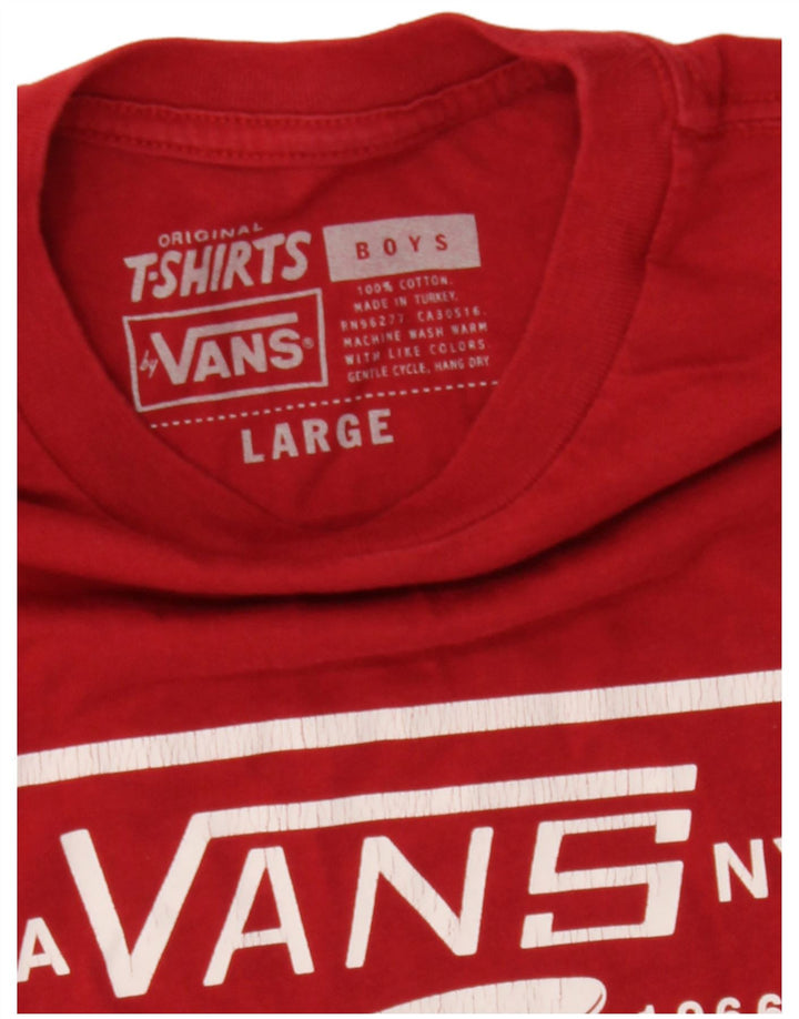 Camiseta Vans Meninos Graphic 11-12 Anos Grande Algodão Vermelho