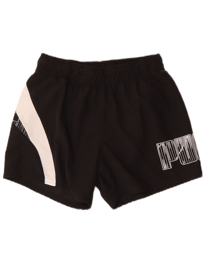 Puma Mens Graphic Sport Shorts Pequeno Poliéster Colorblock Preto
