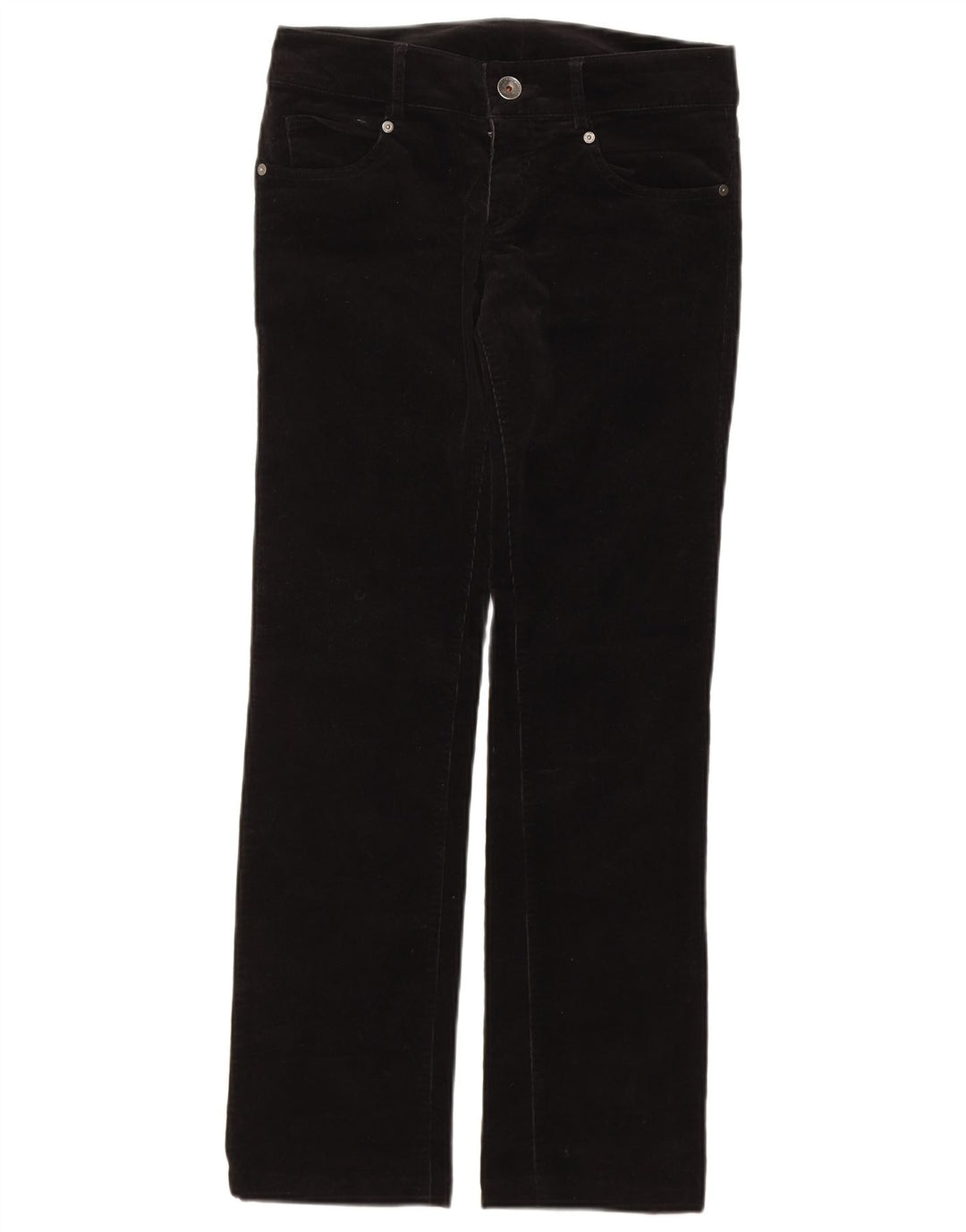 Calça feminina reta de veludo BENETTON W30 L30 preta