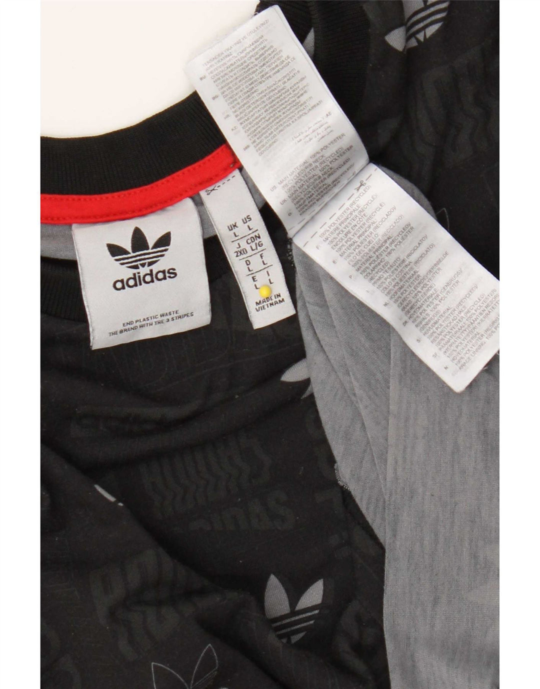 Adidas Mens Graphic T-Shirt Top Grande Poliéster Preto