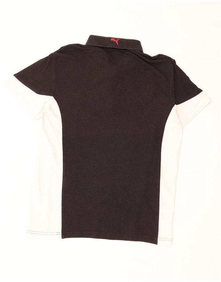 Camisa polo masculina PUMA média preta colorblock