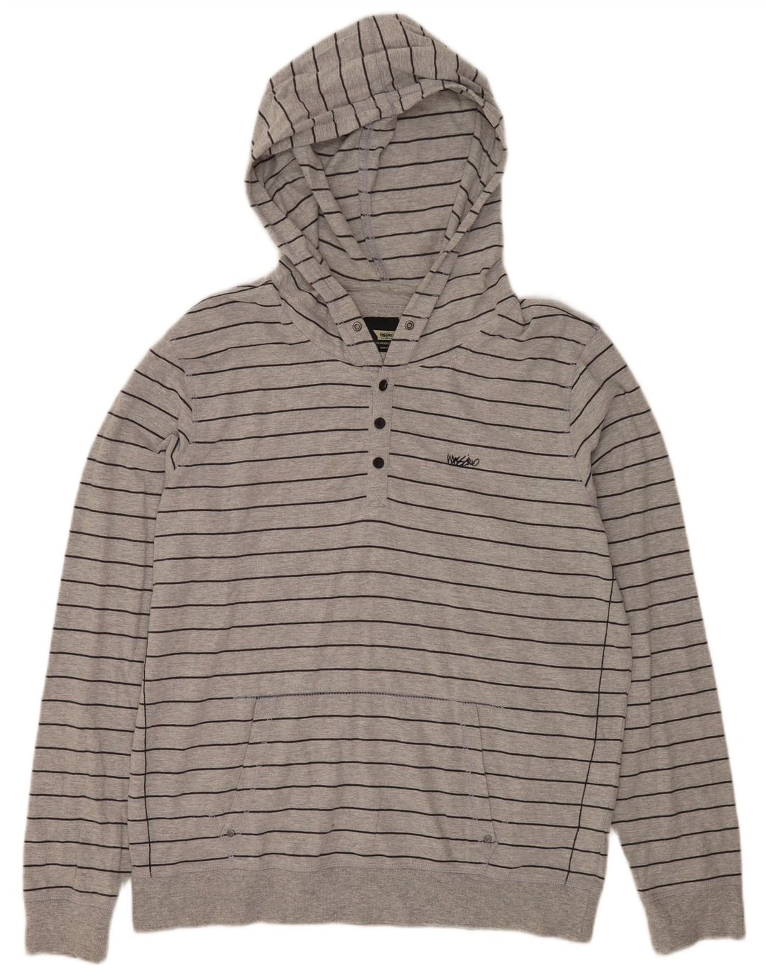 Mossimo moletom com capuz masculino XL algodão listrado cinza