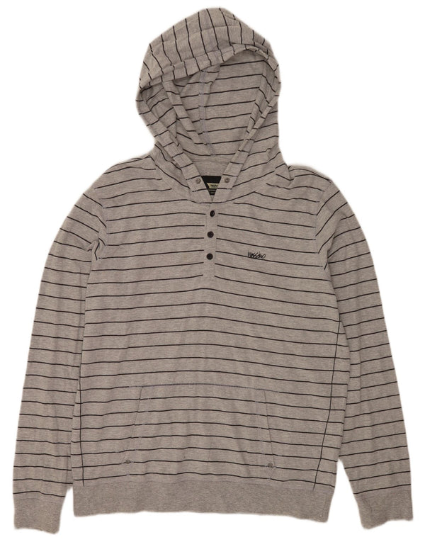 Mossimo moletom com capuz masculino XL algodão listrado cinza