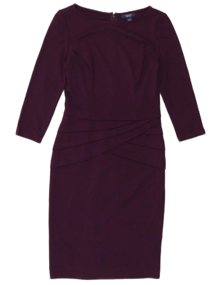 Vestido feminino Chaps manga 3/4 com bainha US 4 pequeno roxo poliéster