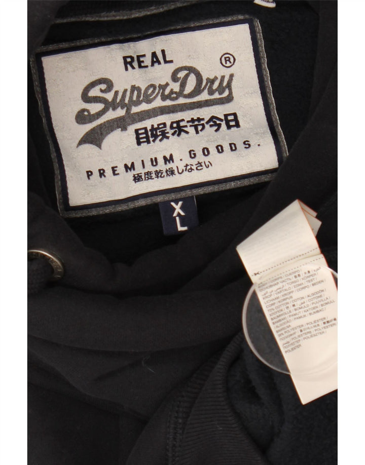 Suéter com capuz masculino Superdry XL preto algodão