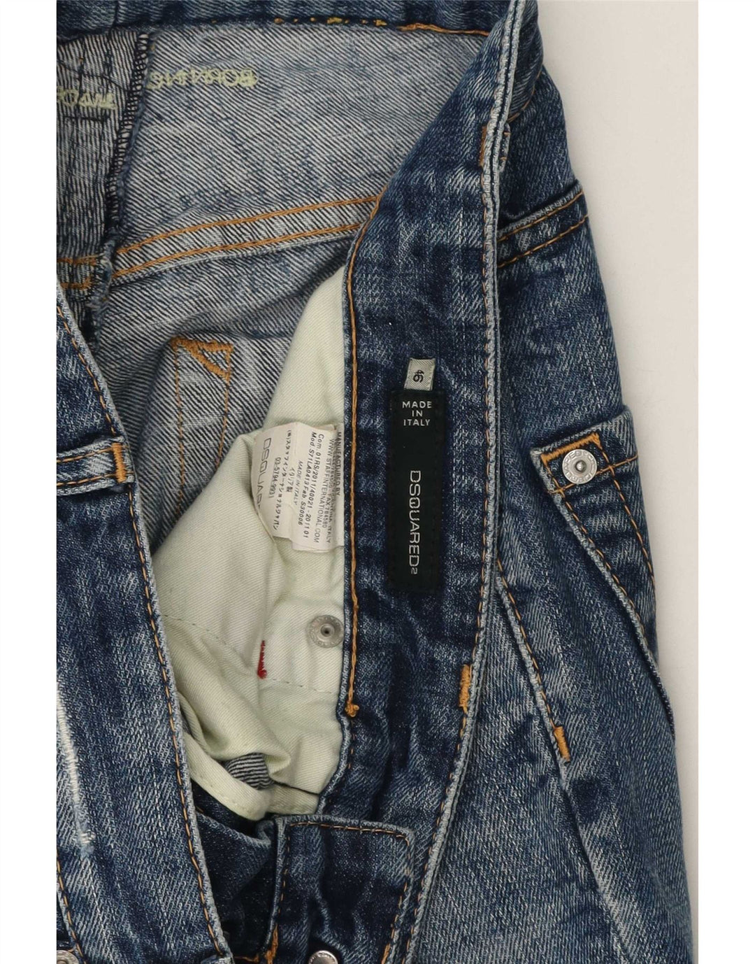 Dsquared Masculino Distressed Slim Jeans IT 46 Pequeno W32 L30 Azul Algodão
