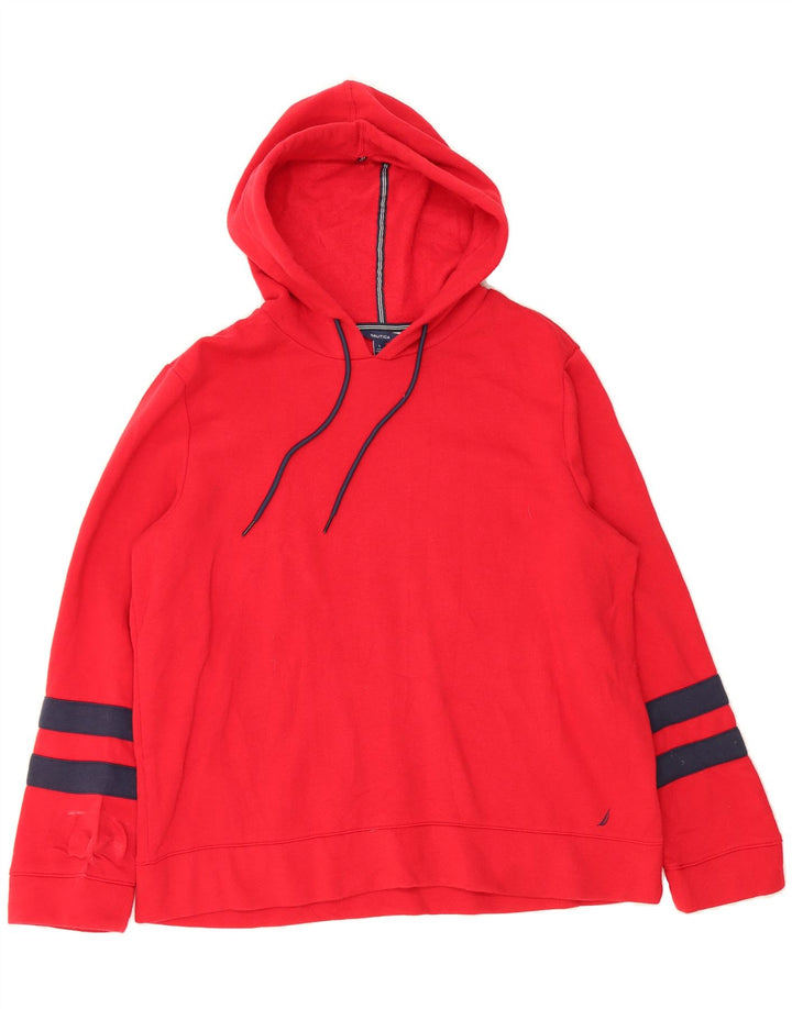 NAUTICA Mens Hoodie Jumper Large Red Striped Cotton Vintage Nautica and Second-Hand Nautica from Messina Hembry 