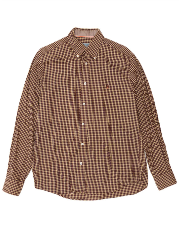 Camisa masculina Harmont & Blaine XL marrom algodão guingão