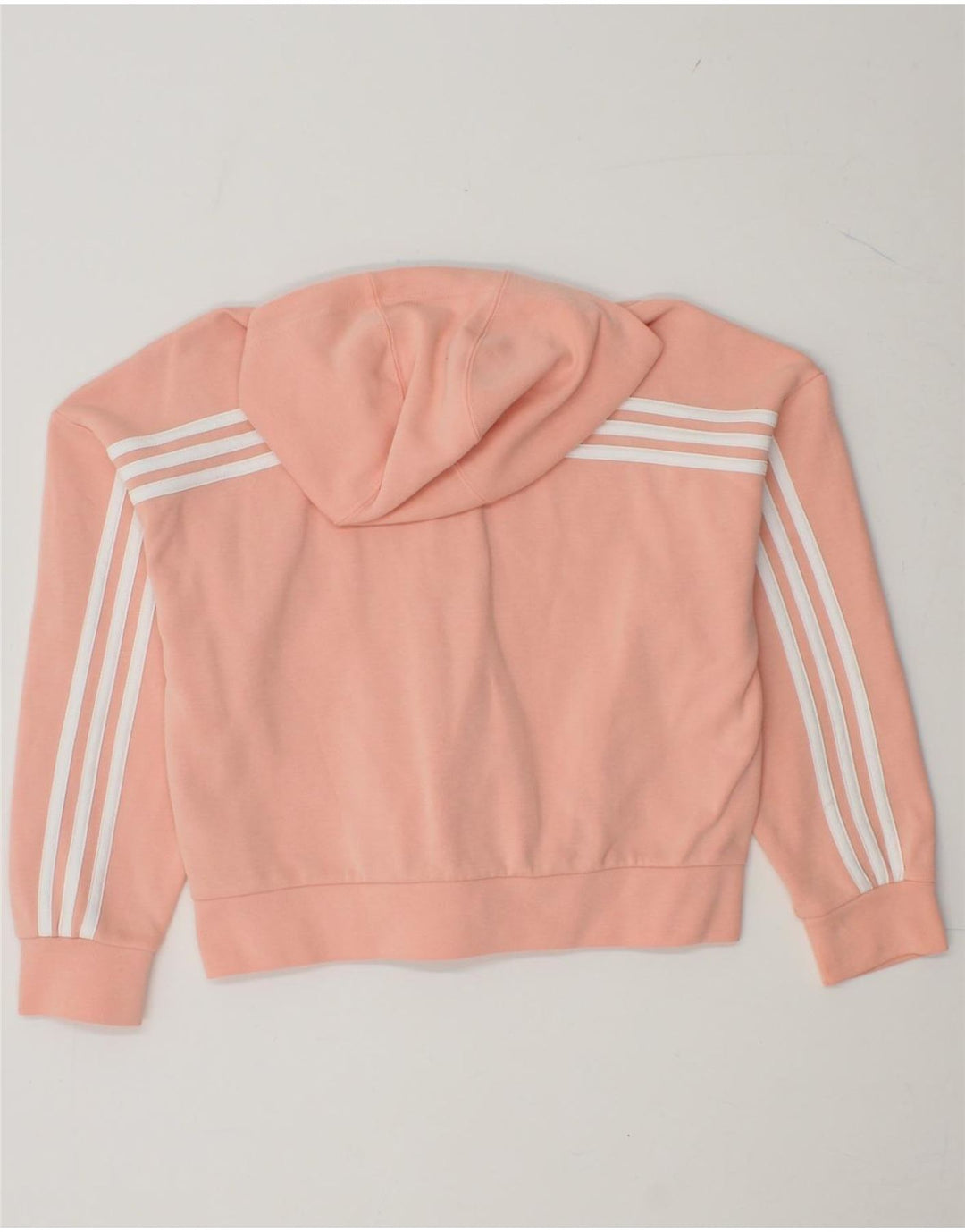 ADIDAS Suéter com capuz feminino com zíper 11-12 anos algodão laranja