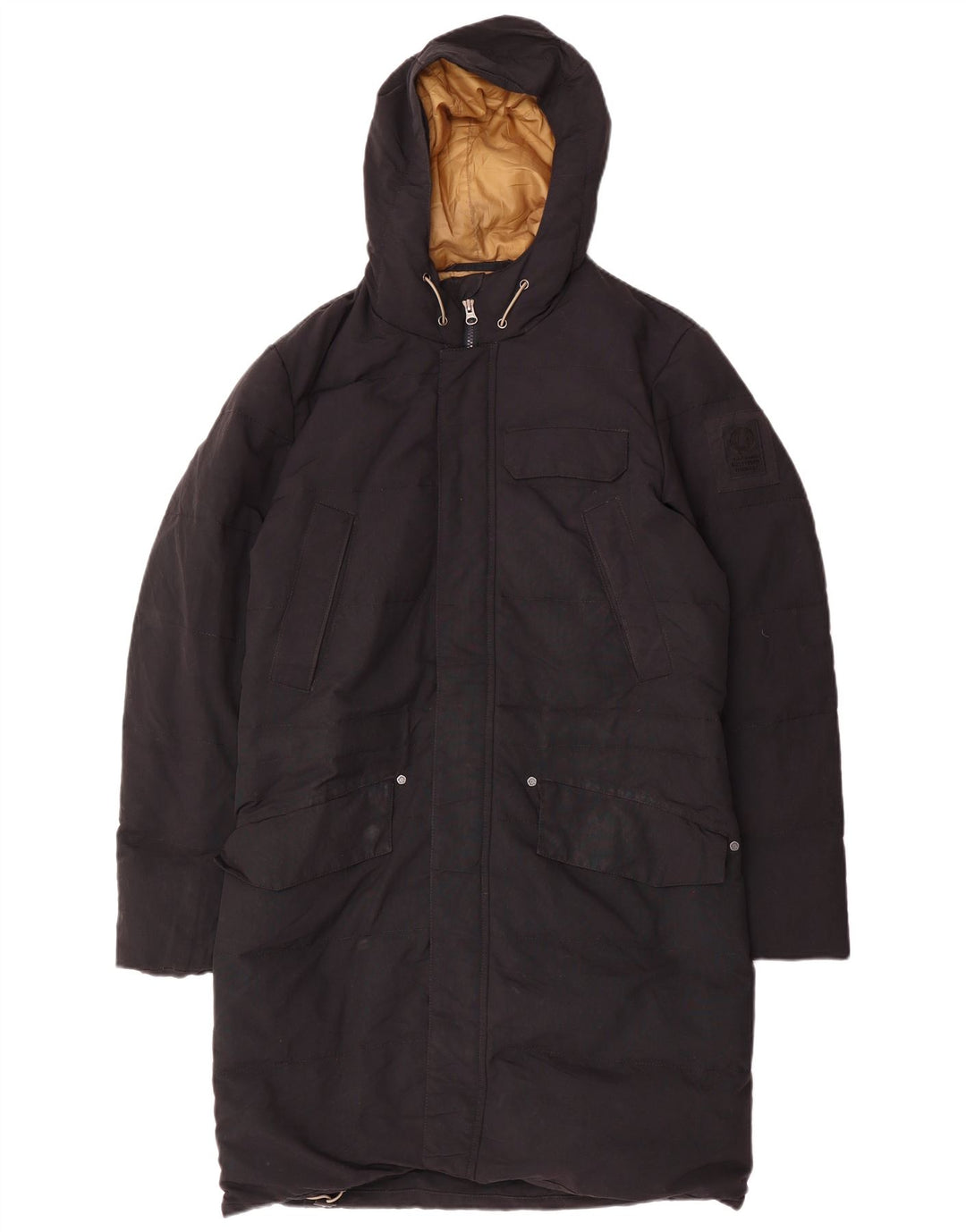 Casaco acolchoado com capuz masculino Murphy & Nye Sailmakers Reino Unido 36 pequeno preto