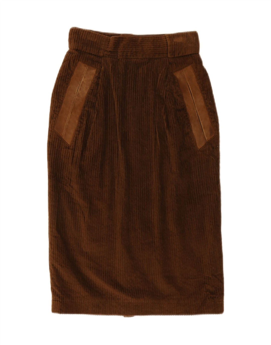 VINTAGE Womens Corduroy Skirt W24 XS Brown Cotton Vintage Vintage and Second-Hand Vintage from Messina Hembry 