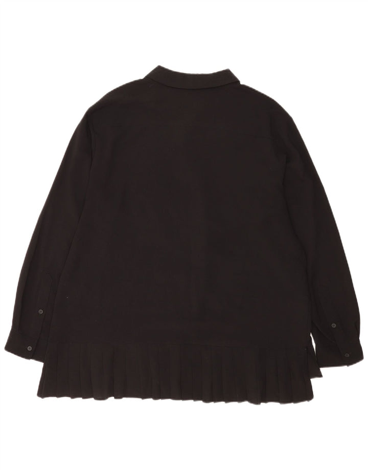 Blusa feminina de ajuste solto French Connection UK 14 poliéster preto grande