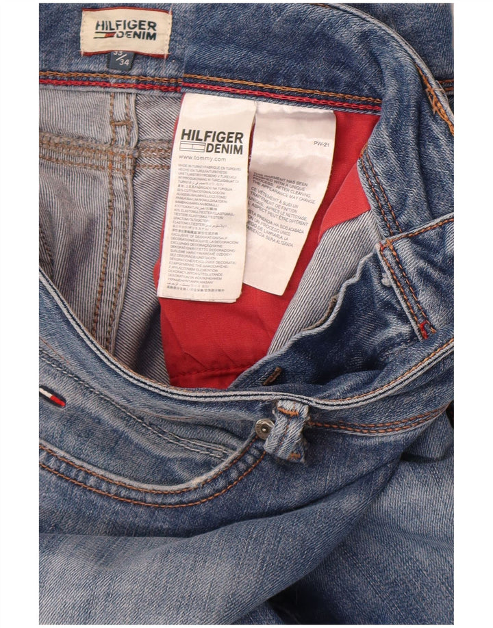 Jeans retos femininos Tommy Hilfiger W33 L28 algodão azul