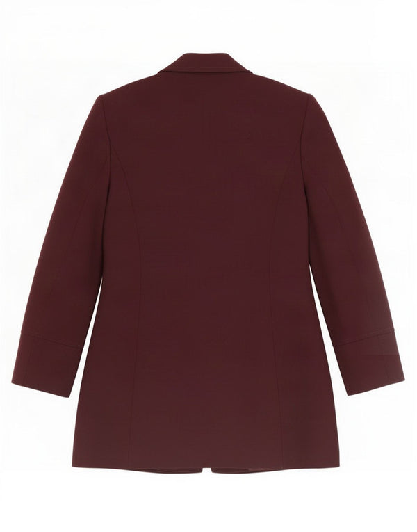 Jaqueta Blazer Longline Feminina Marks & Spencer Reino Unido 10 Pequena Borgonha