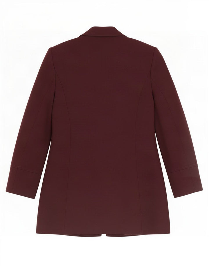 Jaqueta Blazer Longline Feminina Marks & Spencer Reino Unido 10 Pequena Borgonha
