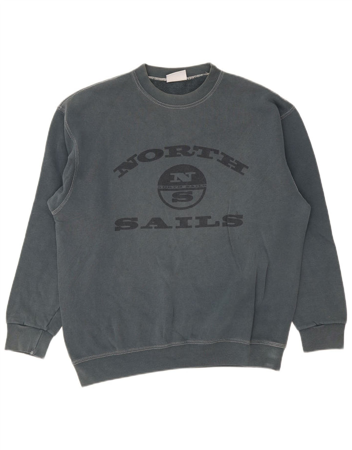North Sails moletom gráfico masculino jumper médio azul