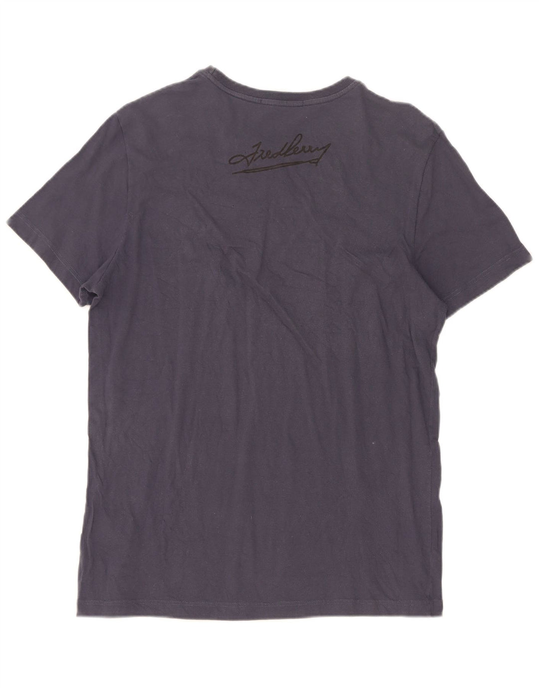 Camiseta masculina Fred Perry grande algodão azul marinho