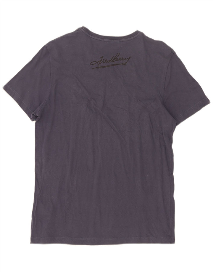 Camiseta masculina Fred Perry grande algodão azul marinho