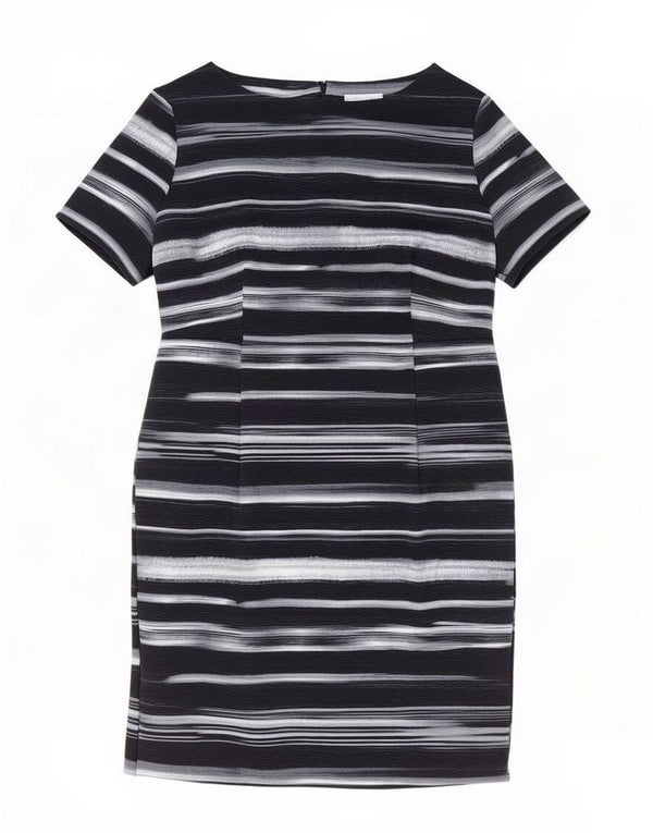 Vestido bainha feminino Jaques Vert UK 18 XL preto listrado poliéster