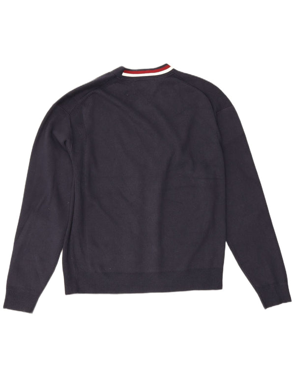 Suéter cardigã masculino Tommy Hilfiger médio algodão azul marinho