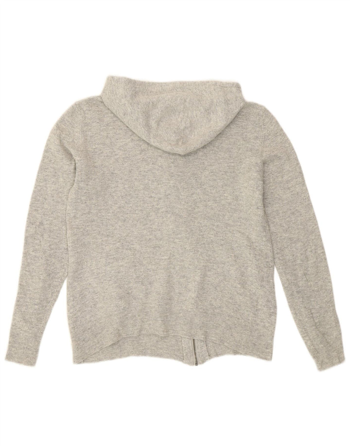 Suéter cardigã feminino com capuz Superdry UK 14 lã cinza médio