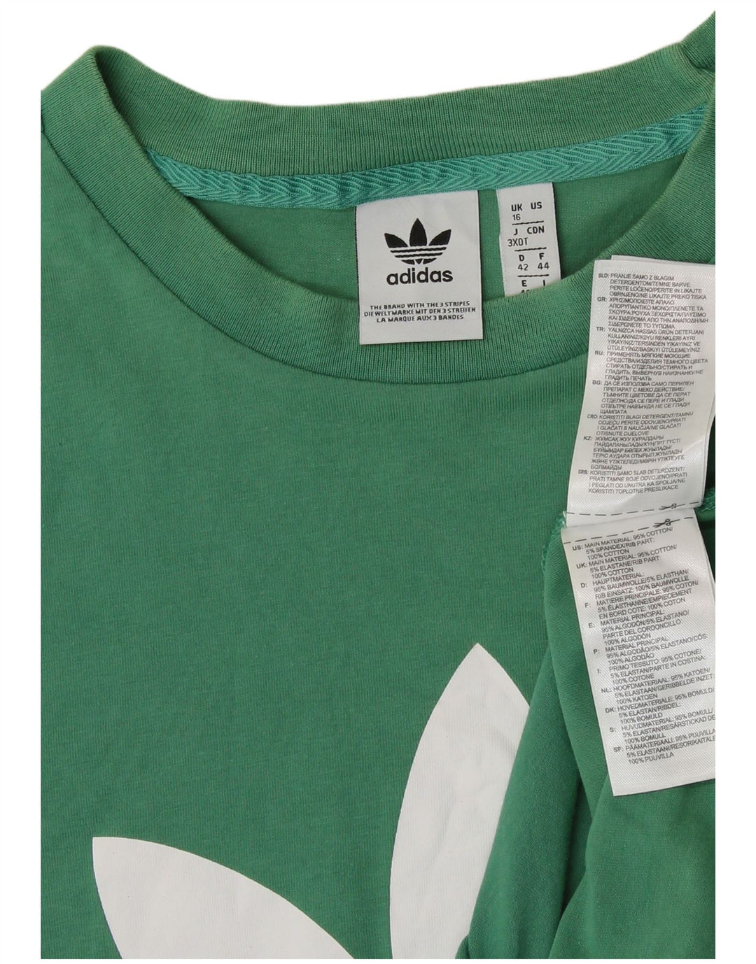 Camiseta feminina ADIDAS com estampa gráfica UK 16 grande algodão verde