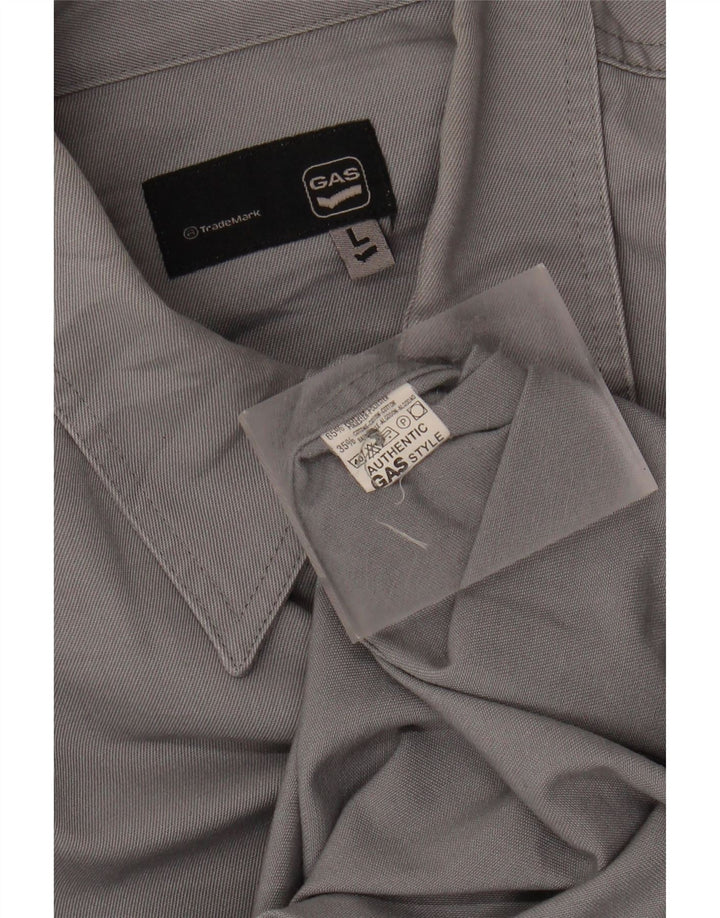 Camisa masculina GAS grande poliéster cinza