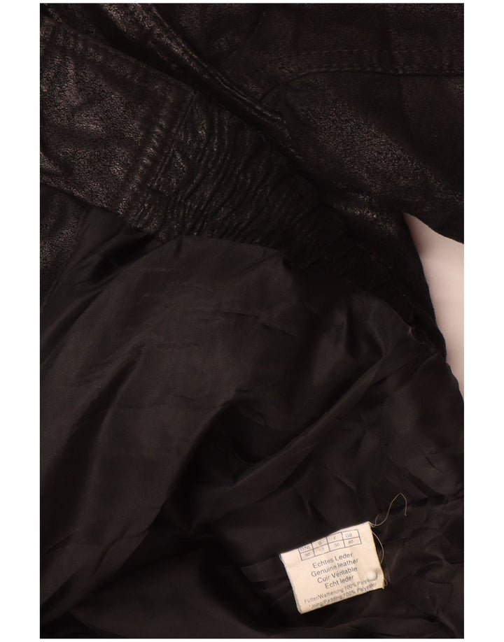 Jaqueta de couro masculina VINTAGE Reino Unido 40 grande couro preto colorblock