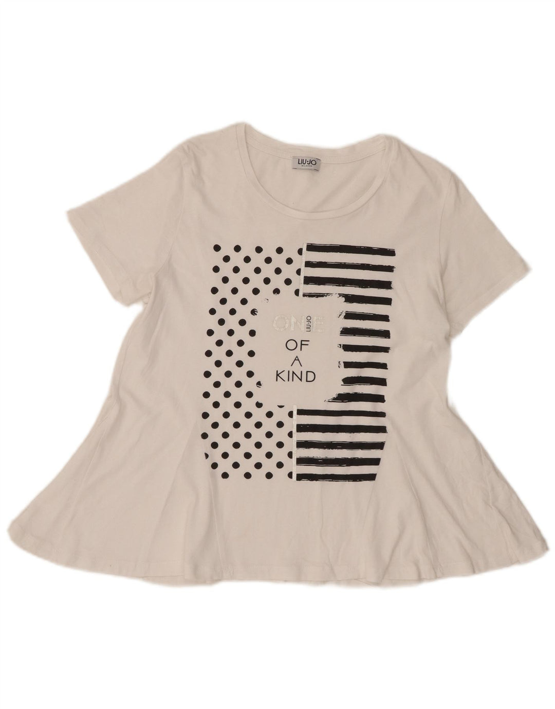 Liu Jo Blusa feminina Milano gráfica top Reino Unido 12 médio branco