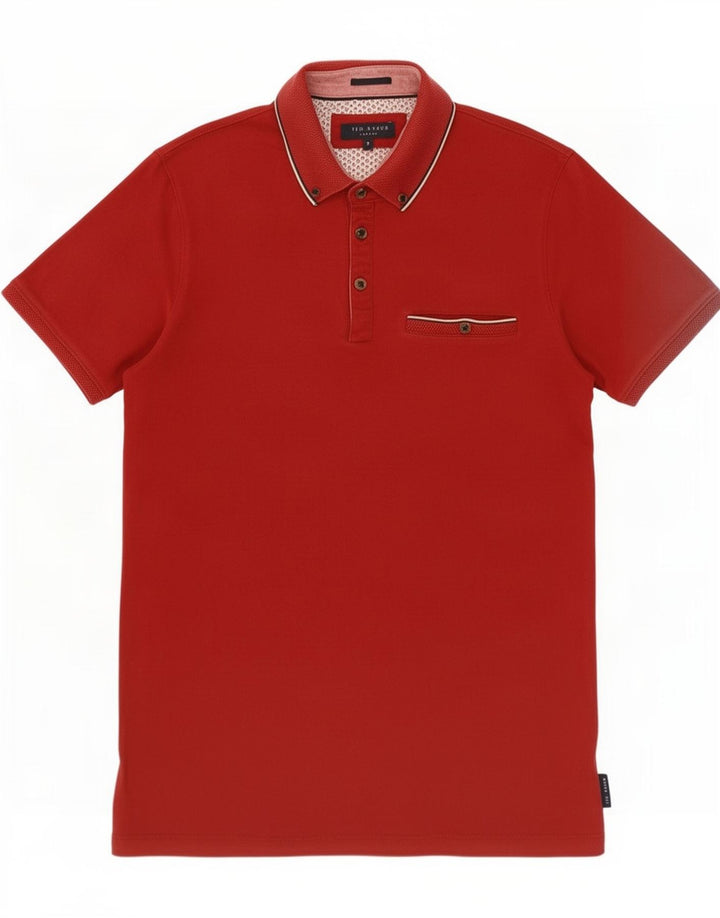 Camisa polo masculina Ted Baker tamanho 3 vermelho médio