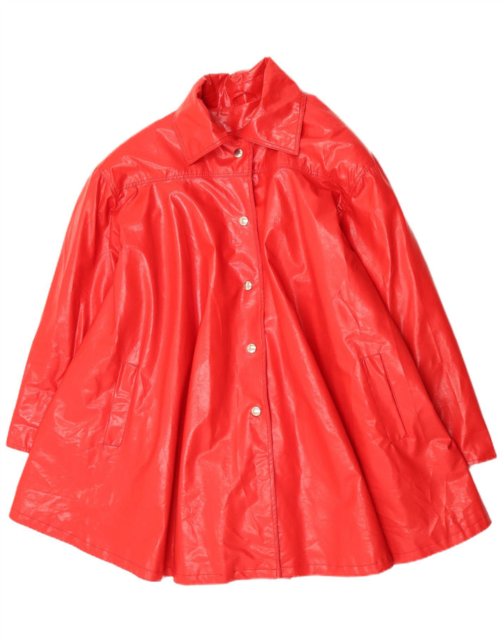 Sobretudo feminino oversized C&A UK 14 polivinil vermelho médio