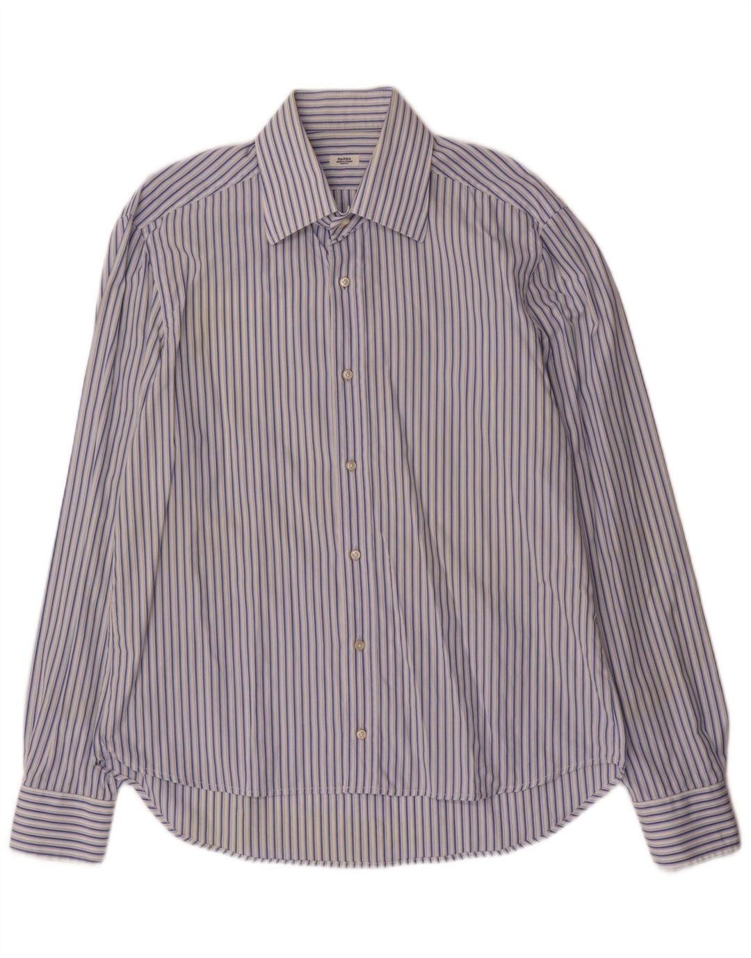 Camisa masculina Barba tamanho 17 XL listrada azul