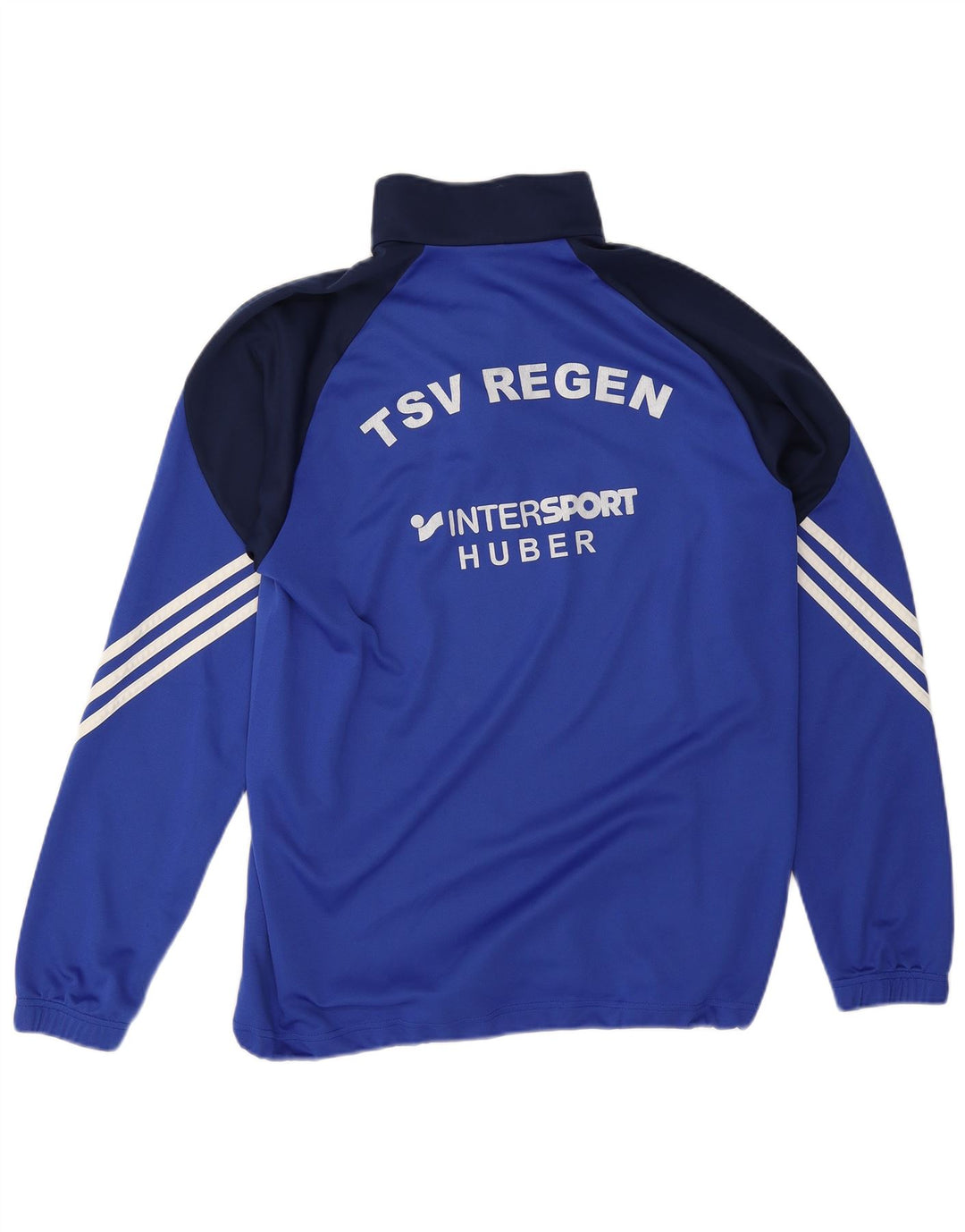 Adidas masculino gráfico zip pescoço pulôver moletom grande bloco colorido azul