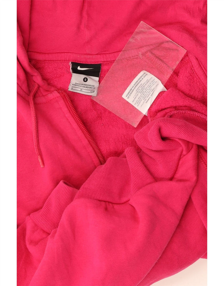 NIKE Womens Zip Hoodie Sweater UK 10 Small Pink Cotton Vintage Nike and Second-Hand Nike from Messina Hembry 
