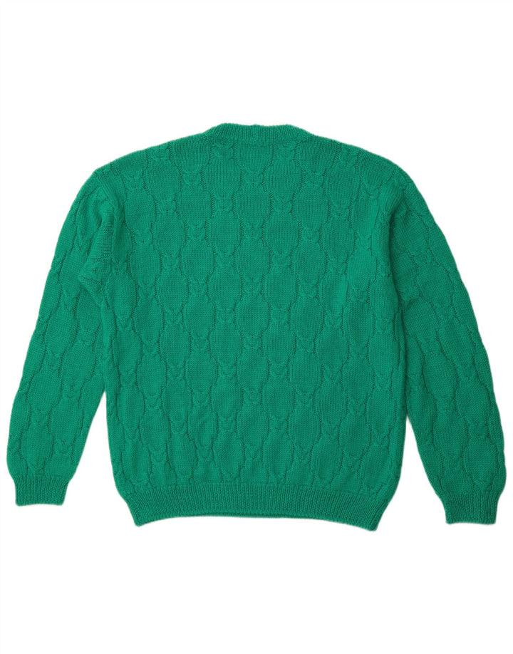 Suéter masculino VINTAGE com gola redonda XL verde