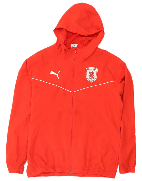 Jaqueta masculina Puma Berwick City com capuz e jaqueta grande de poliéster vermelho