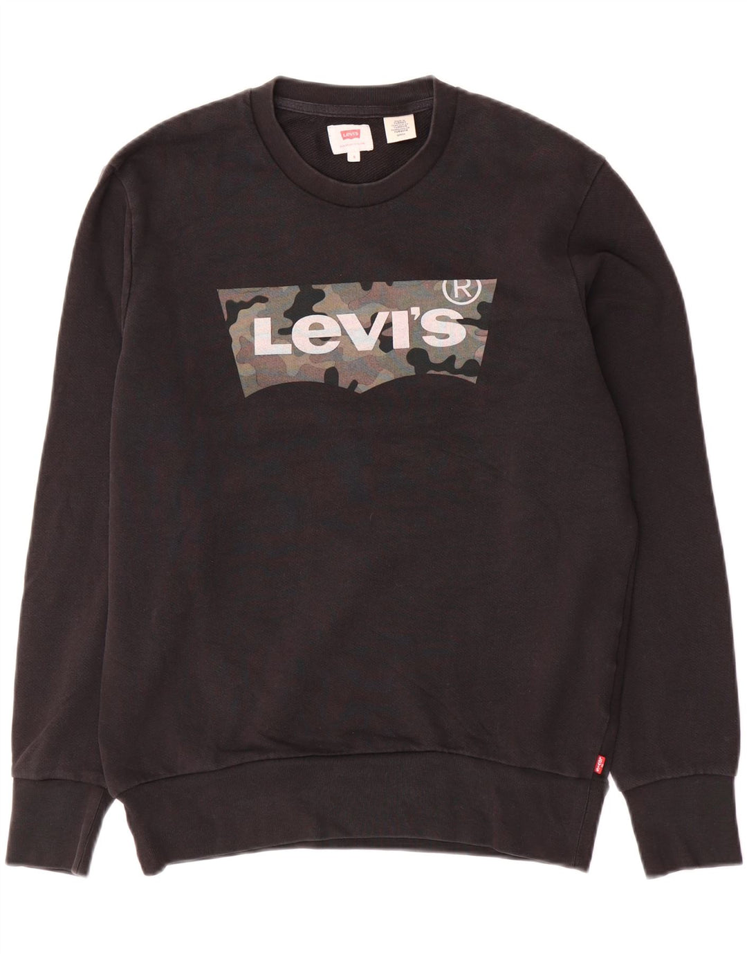 Levi's moletom gráfico masculino jumper pequeno algodão preto