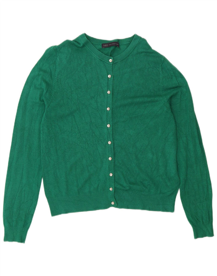 Suéter cardigã feminino Marks & Spencer UK 12 viscose verde médio