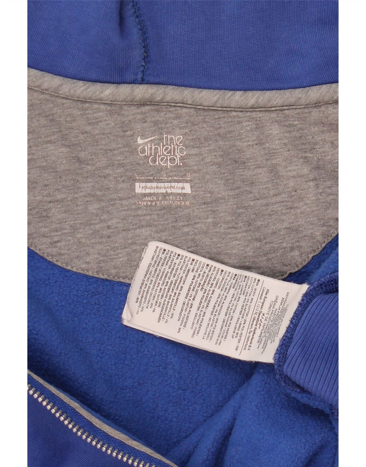 Suéter masculino Nike com capuz e zíper grande algodão azul