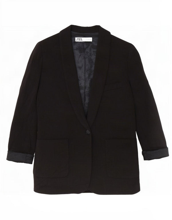 Jaqueta blazer feminina Zara com 1 botão Reino Unido 14 médio preto