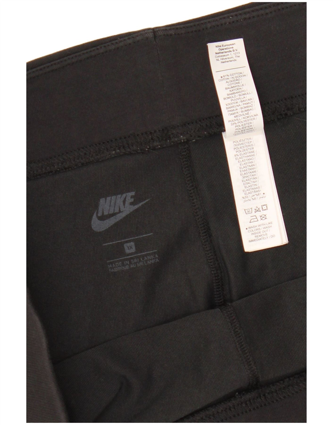 Shorts esportivos femininos NIKE UK 18 XL preto algodão