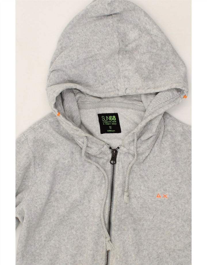 SUN68 Girls Zip Hoodie Sweater 11-12 Years Grey Cotton Vintage Sun68 and Second-Hand Sun68 from Messina Hembry 