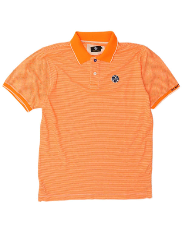 Camisa polo masculina North Sails XL laranja risca de giz algodão