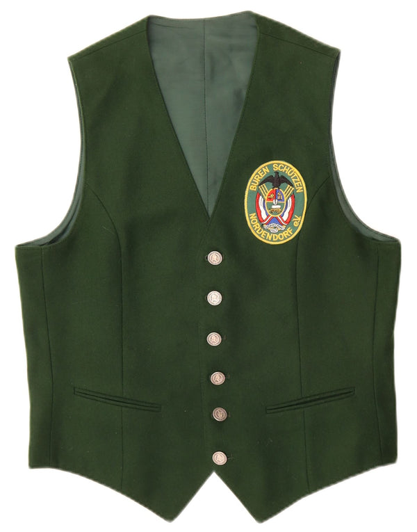 Colete gráfico masculino vintage pequeno verde