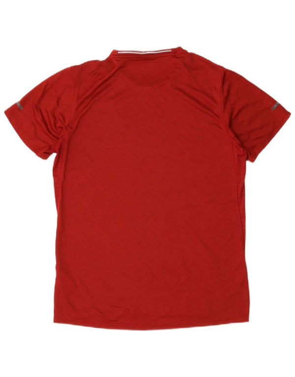 Adidas Mens Climalite Camiseta Top Médio Listrado Vermelho Poliéster